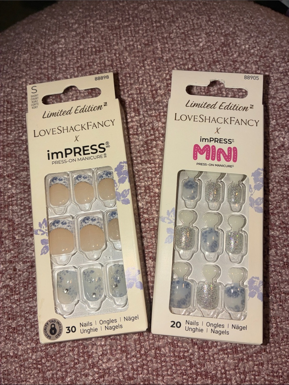 LoveShackFancy x imPRESS ‘Hydrangea Blue’ press on nails- mommy & me bundle (2)
